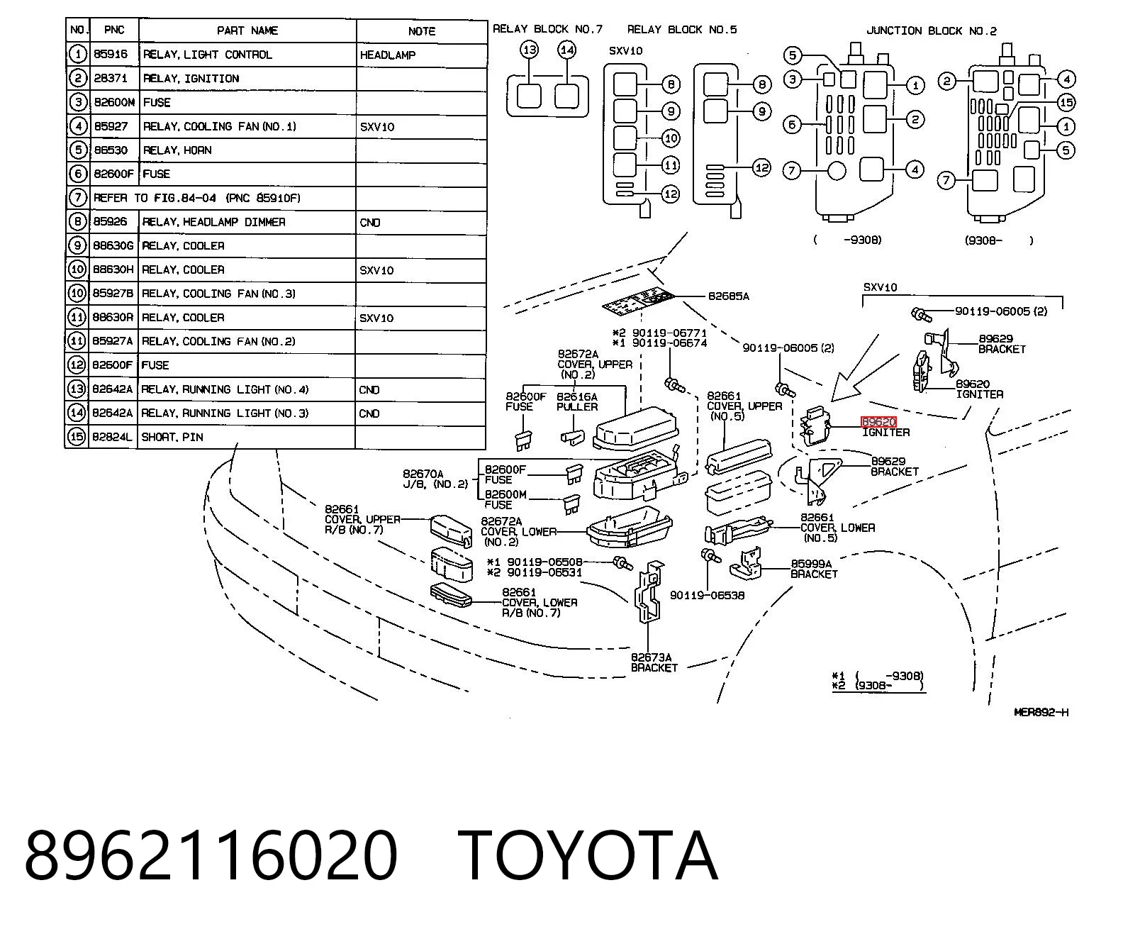 8962116020 Toyota Modulo encendido