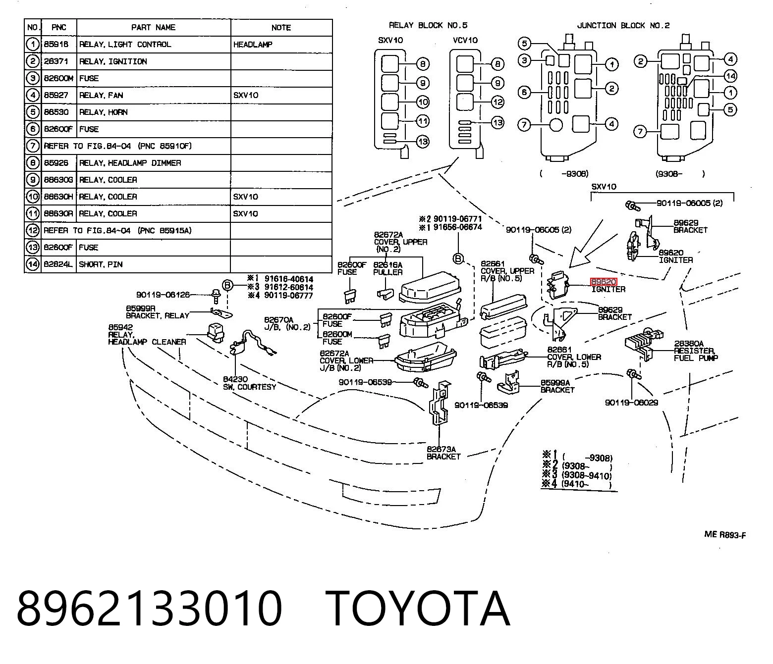 Modulo encendido para Toyota Camry III V10