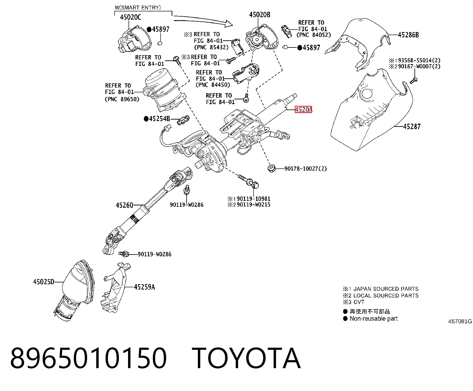  Columna dirección Toyota C-HR 
