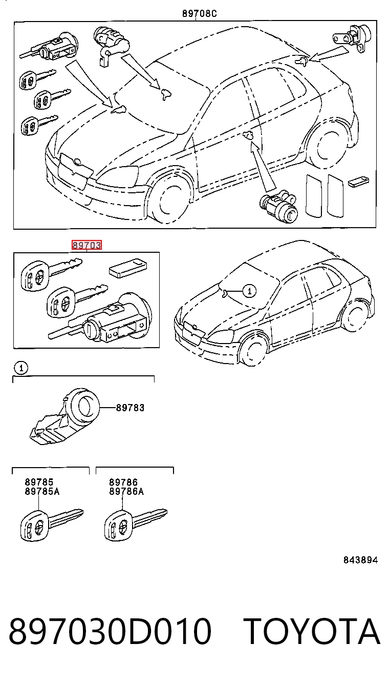 Interruptor de encendido Toyota Yaris (1999-2005)