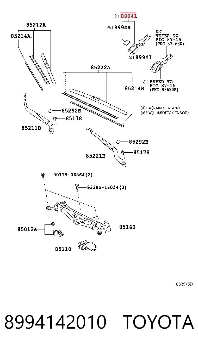 8994142010 Toyota Sensor de lluvia