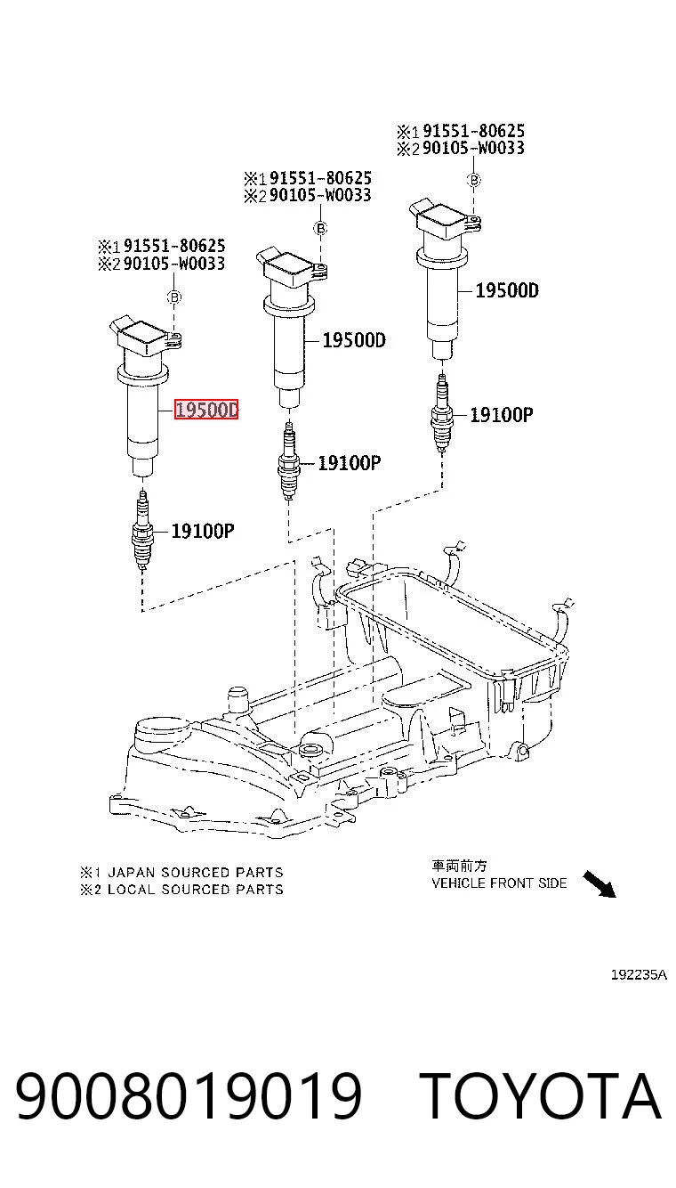 9008019019 Toyota Bobina de ignición