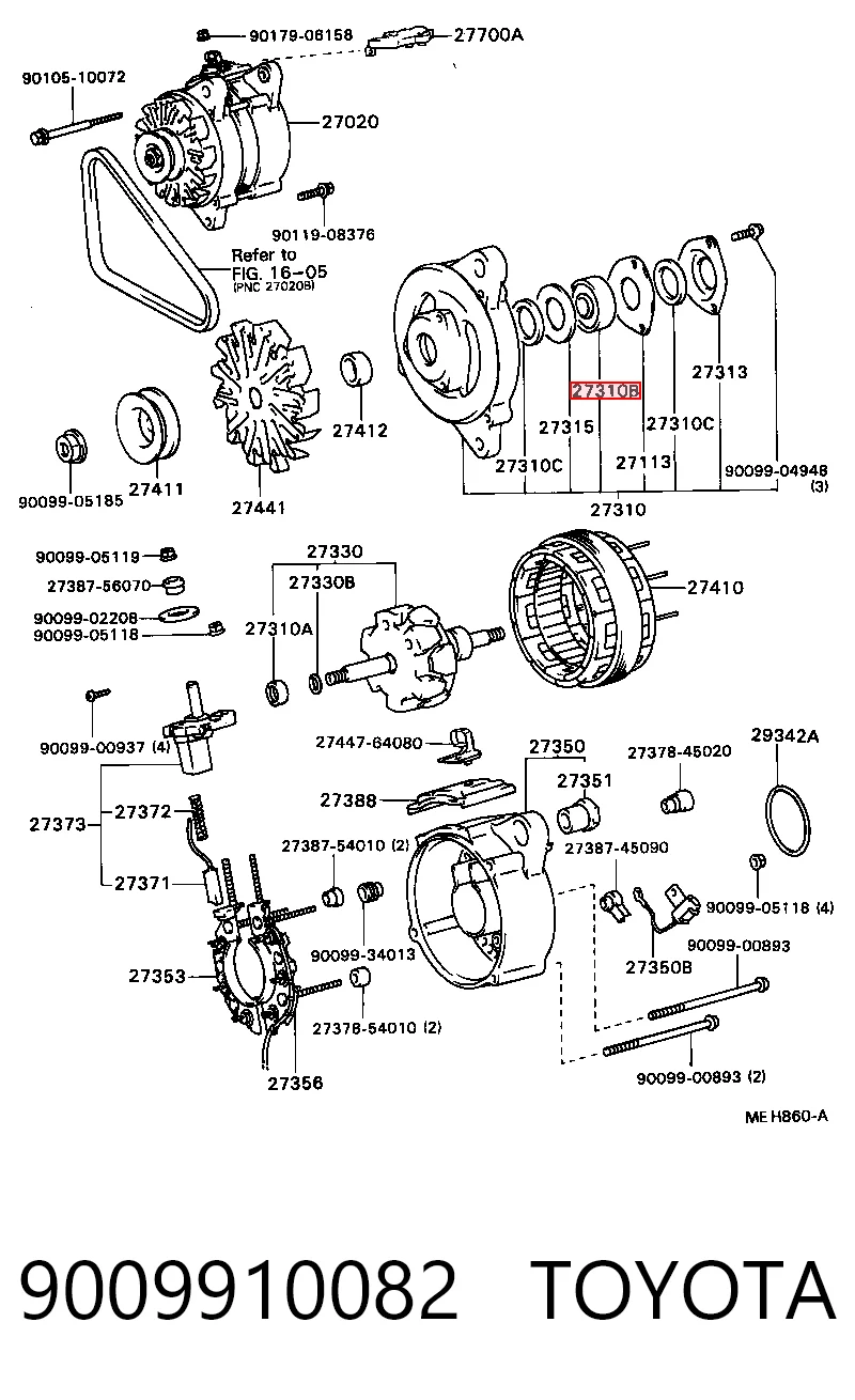 Cojinete de alternador KIA Carnival III (2005-2015)