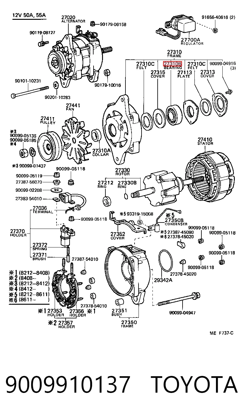 Rodamiento alternador para KIA Carnival VQ