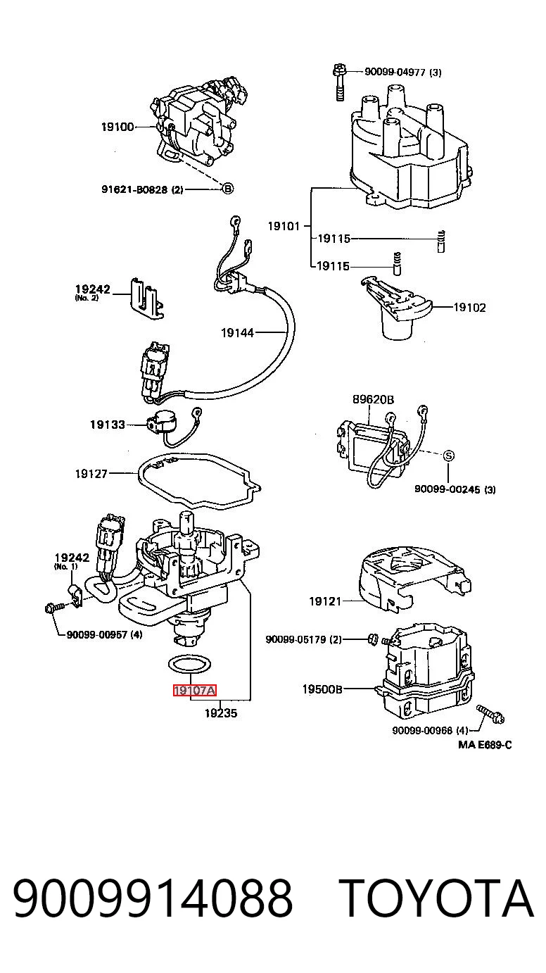 9009914088 Toyota Junta tórica del distribuidor