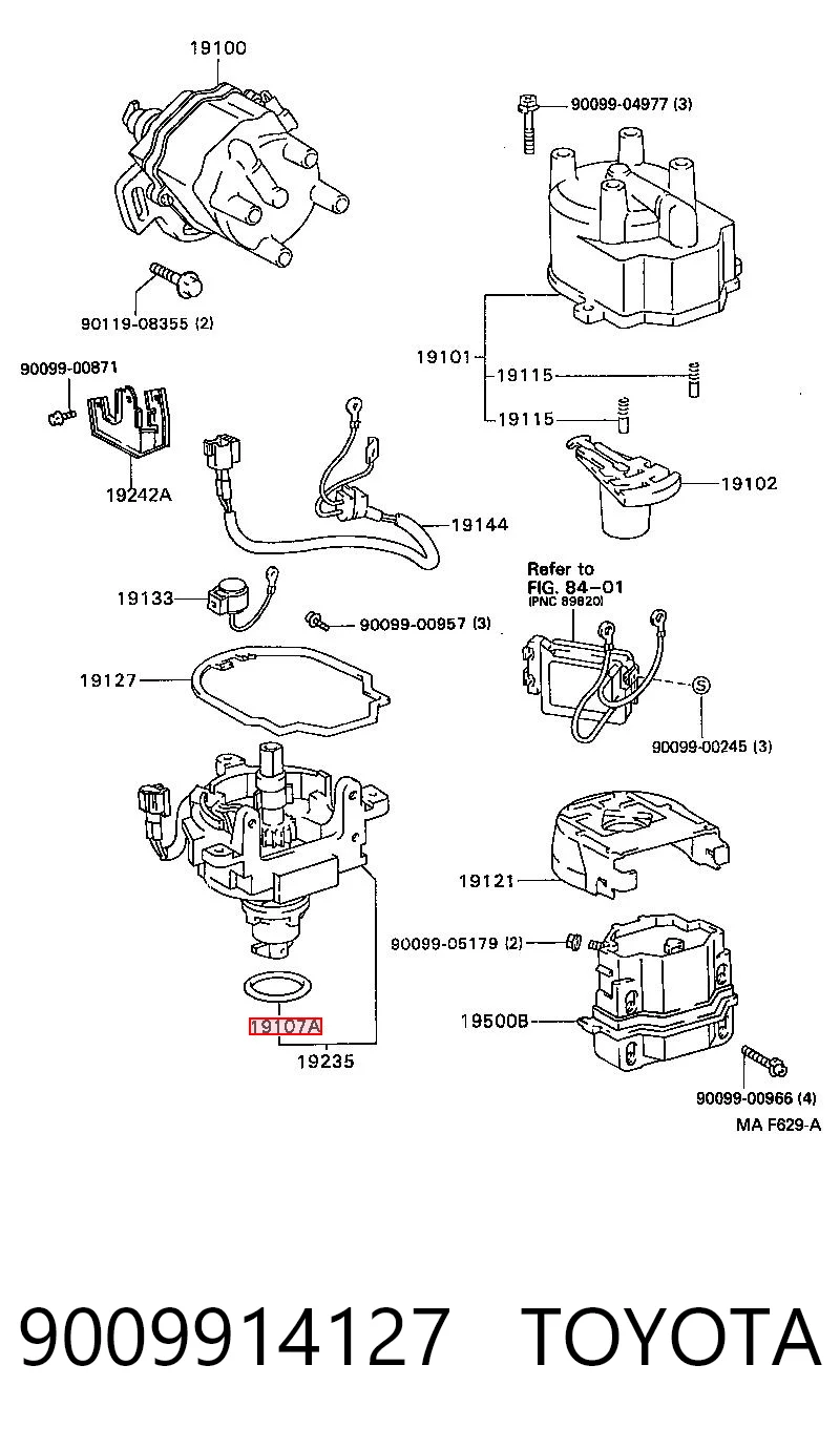 9009914127 Toyota Junta tórica del distribuidor