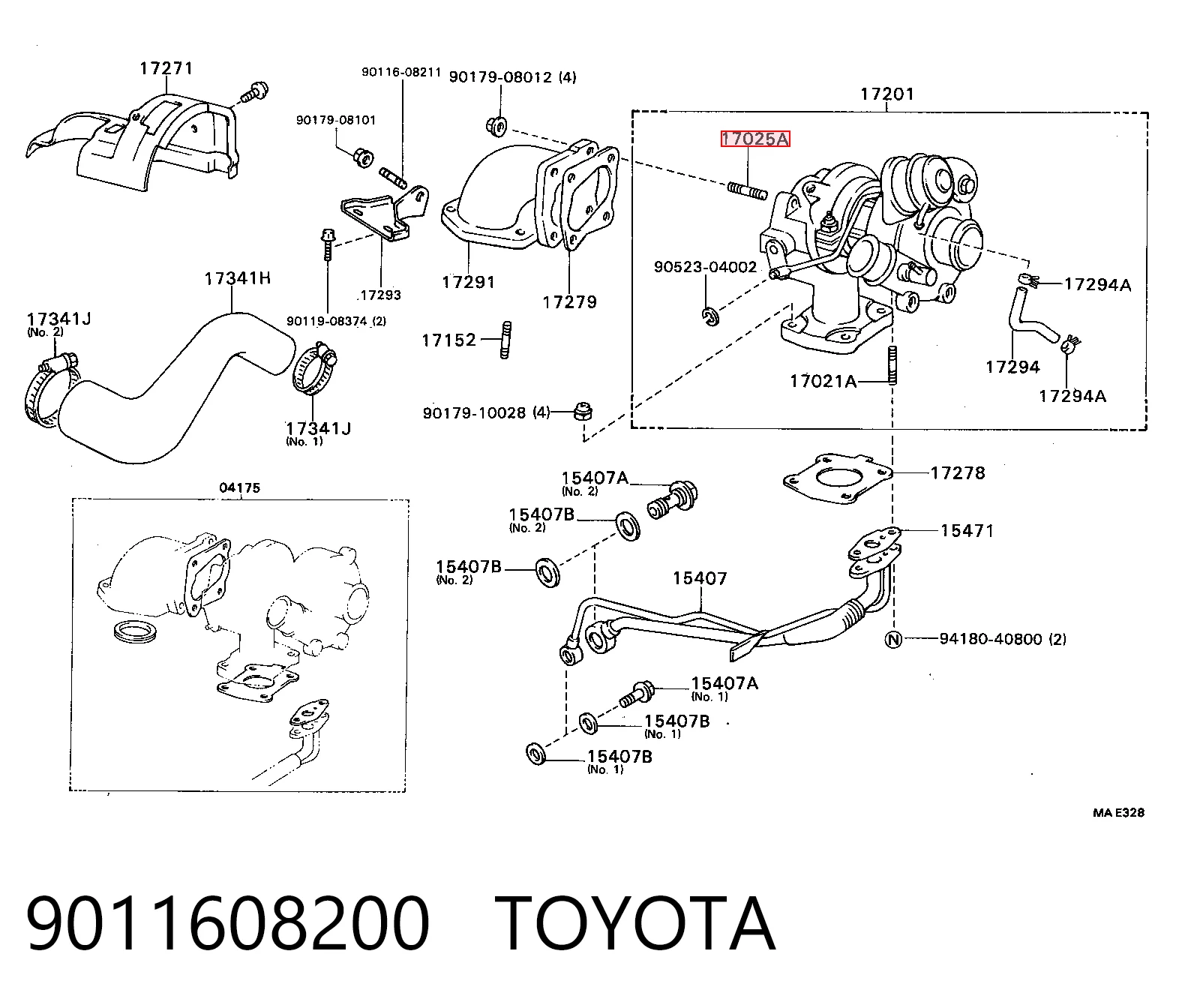 2487291 Ford Espárrago del colector de escape