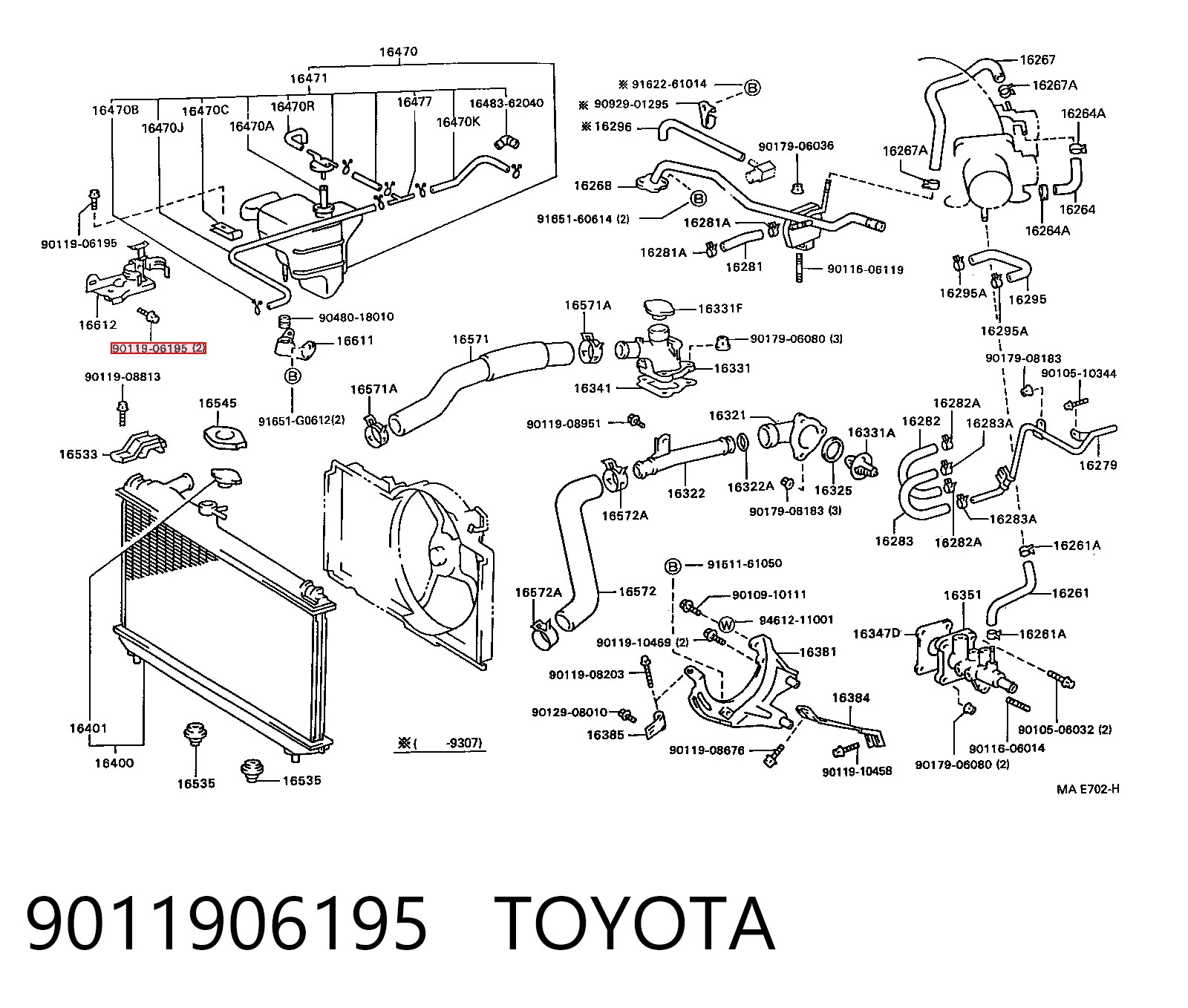Vaso de expansión para Toyota Camry V10