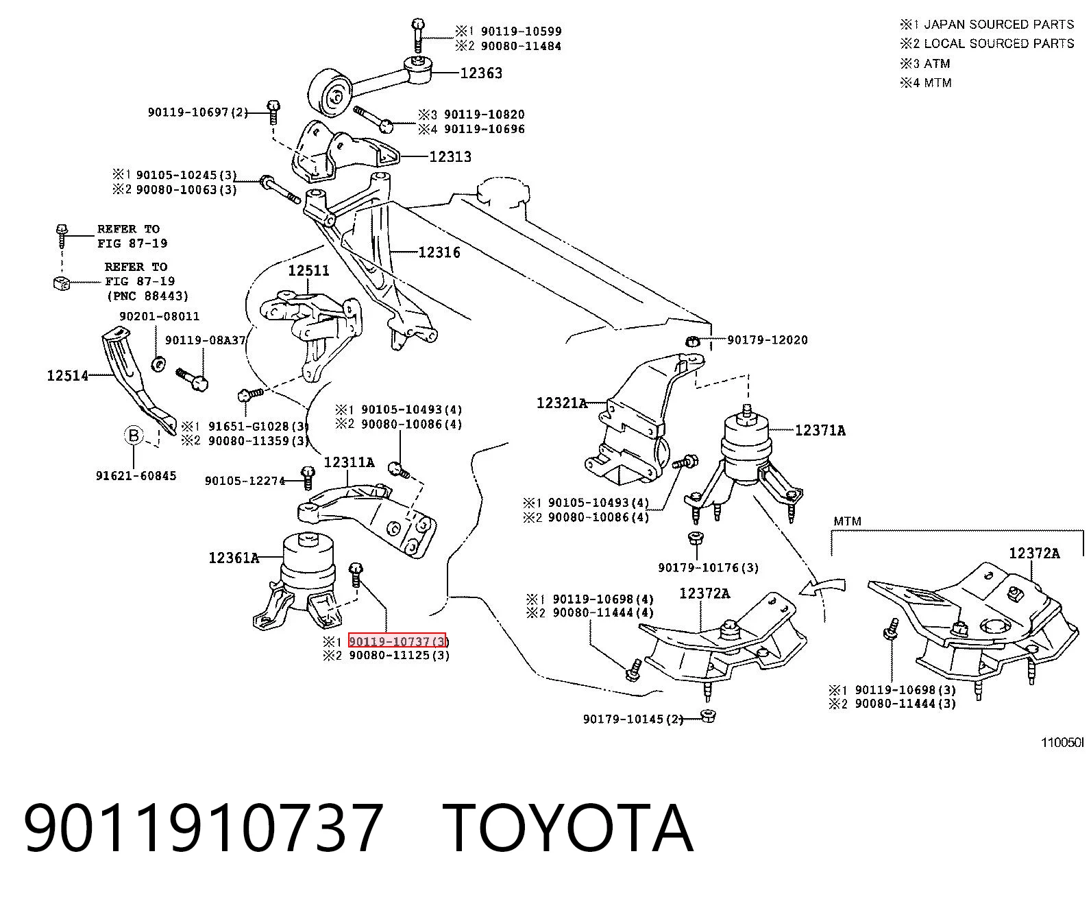 9011910737 Toyota
