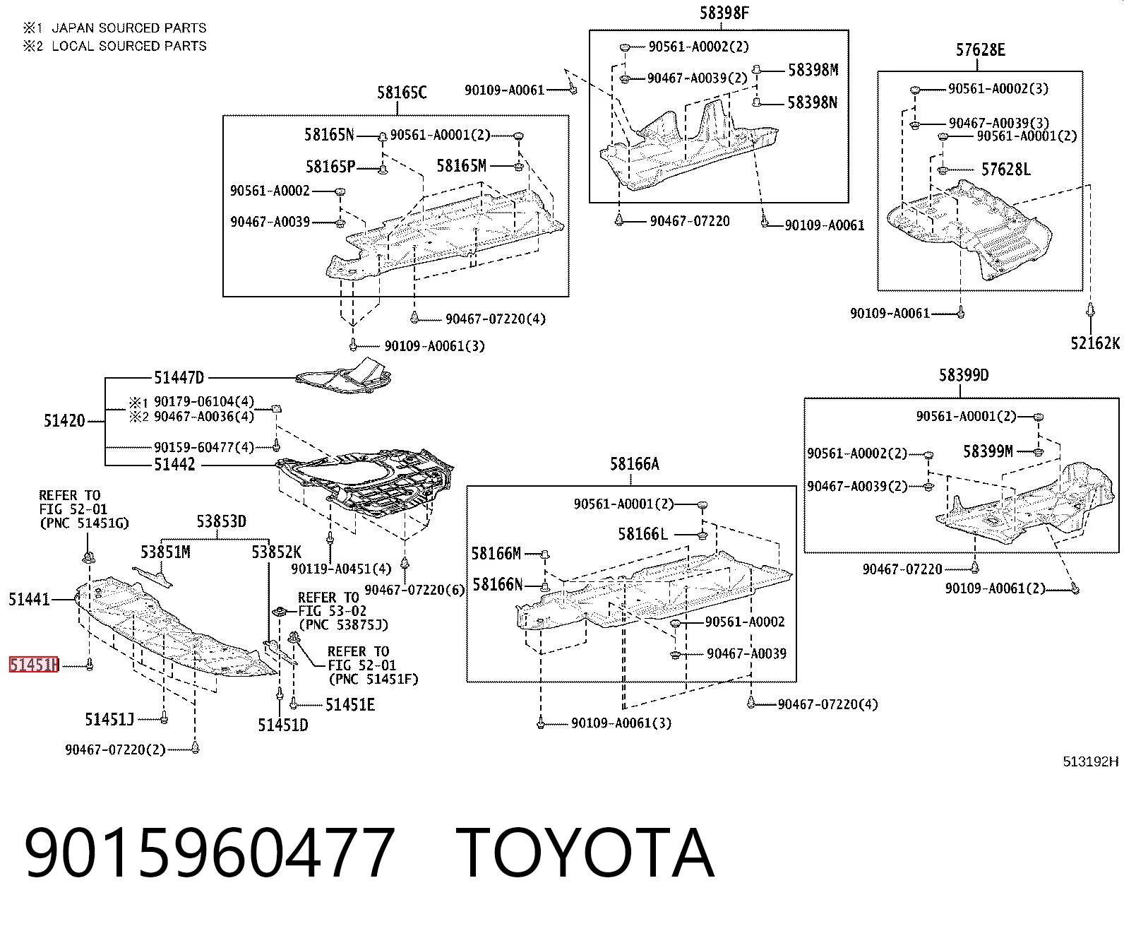 9015960477 Toyota Clip de fijación del guardabarros delantero