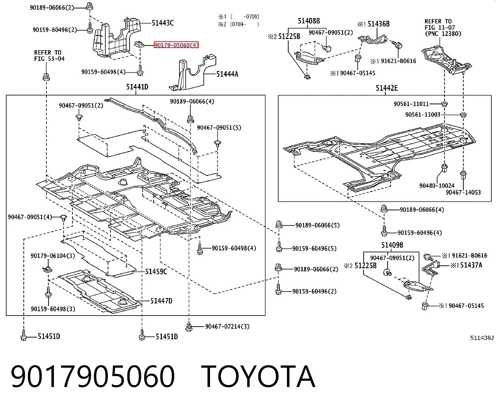 9017905060 Toyota Clip de fijación del guardabarros