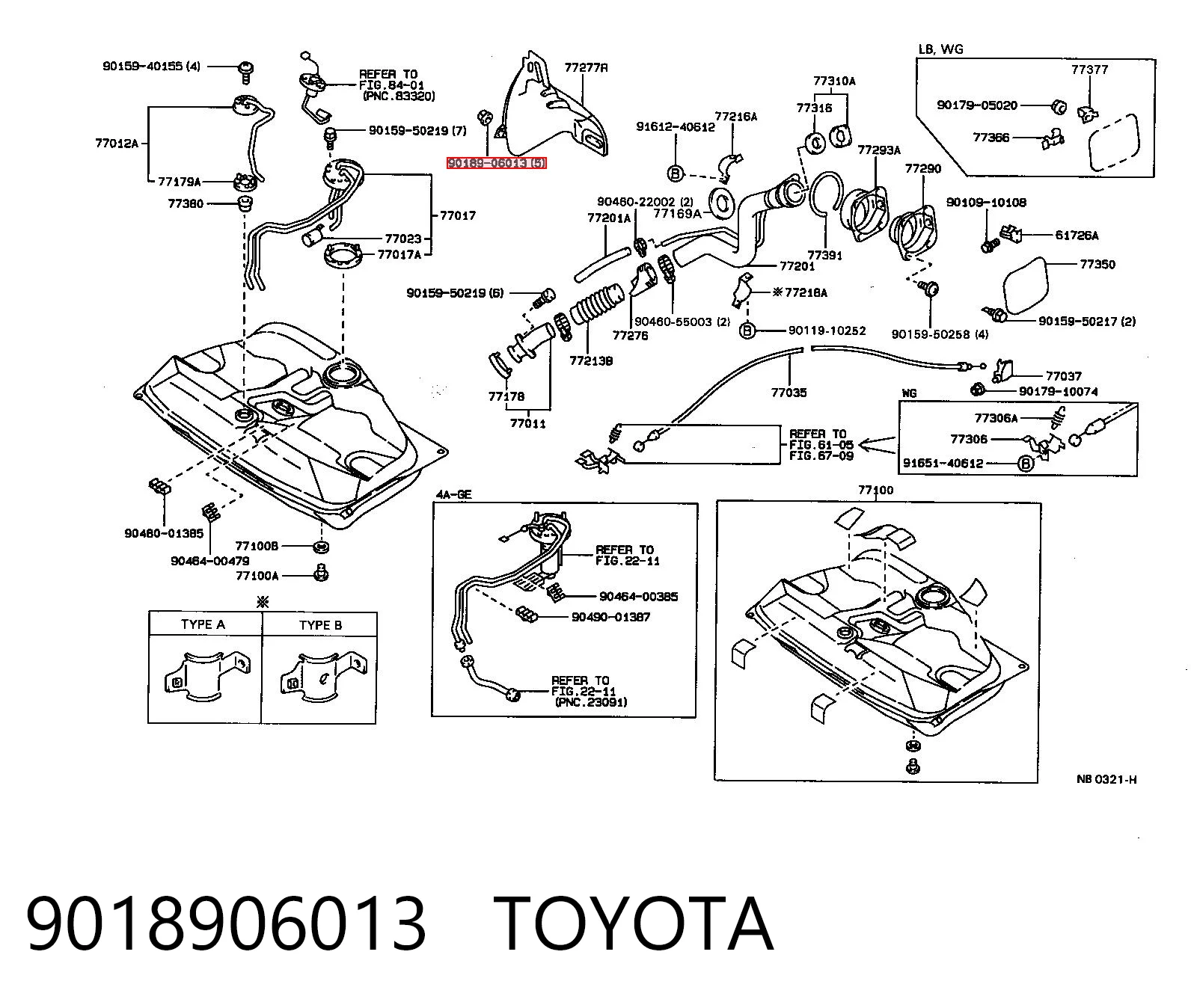 9018906013 Toyota Clip de fijación del guardabarros delantero