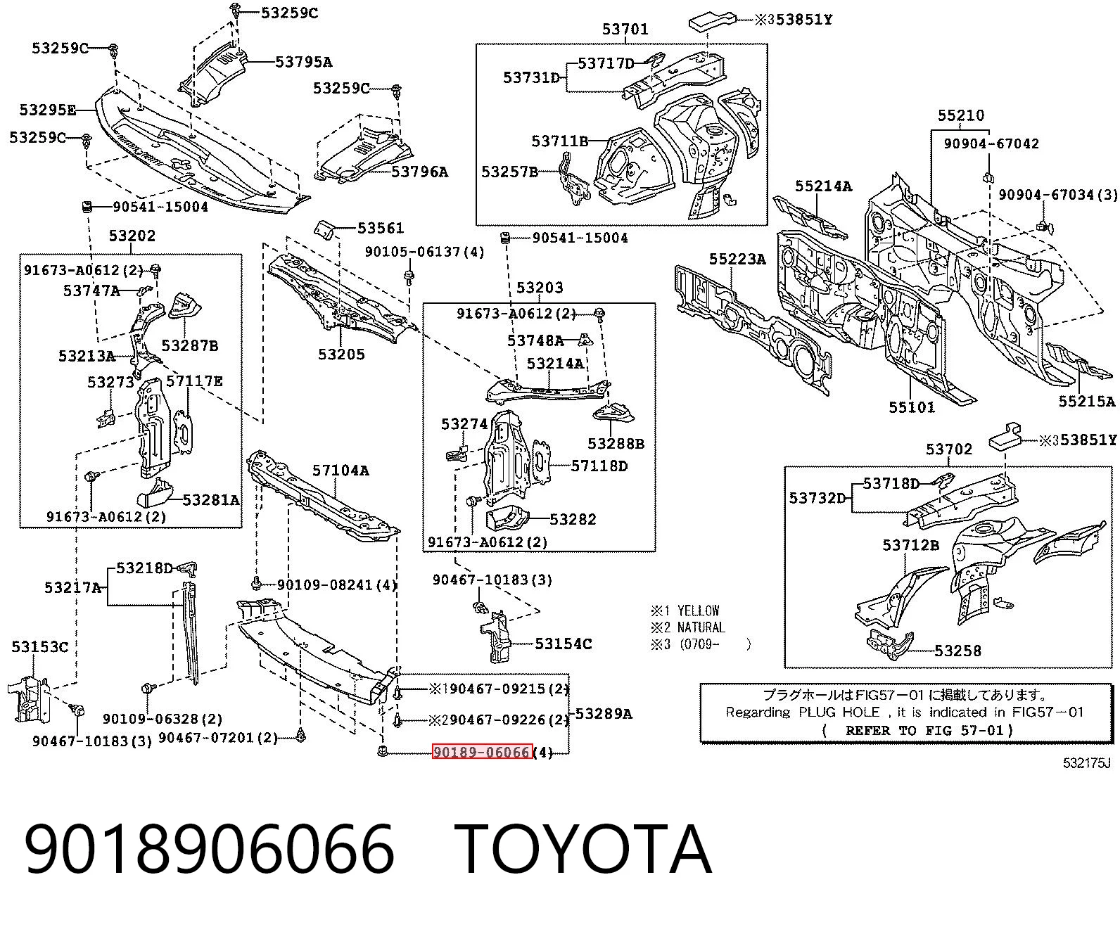 9018906066 Toyota Clip de fijación del guardabarros delantero