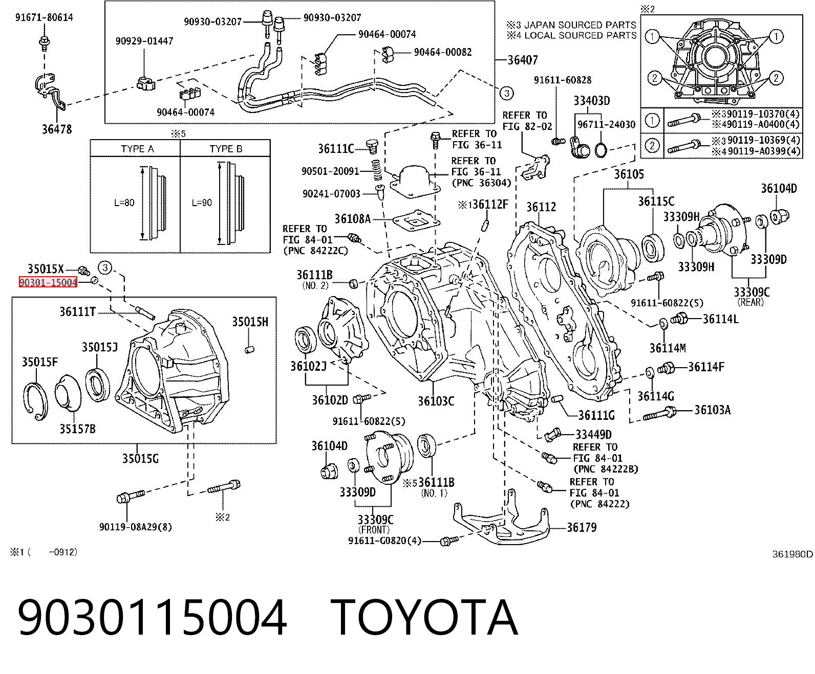 9030115004 Toyota Junta del soporte del filtro de aceite