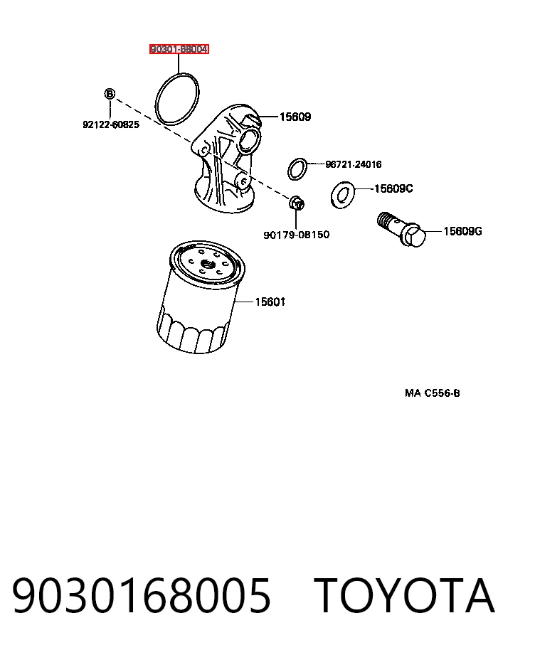 9030168005 Toyota Junta del soporte del filtro de aceite