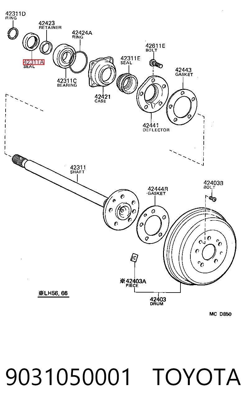 Comprar T1351 Musashi Retén interior del semieje trasero