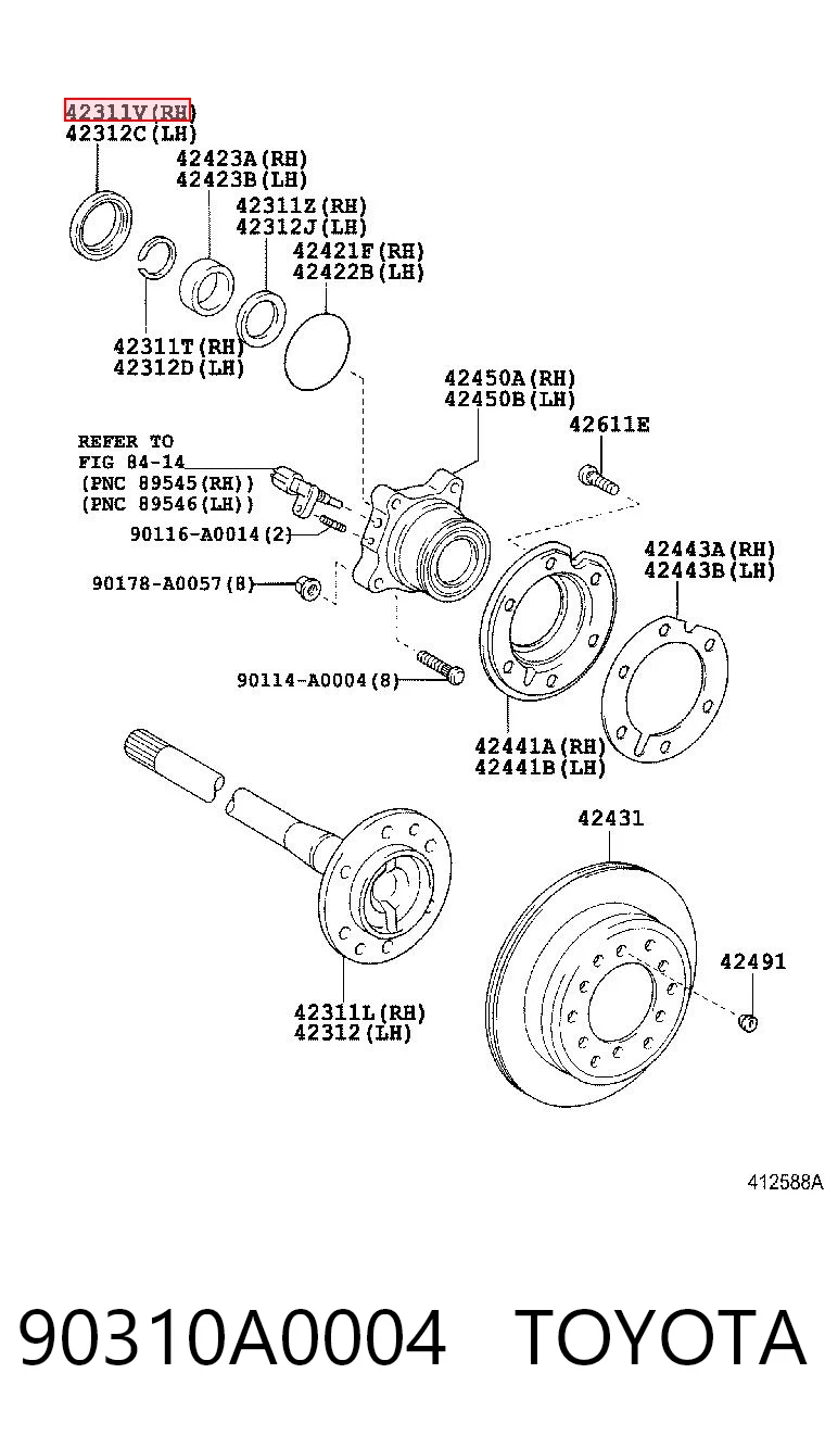 90310A0004 Toyota Retén del semieje trasero