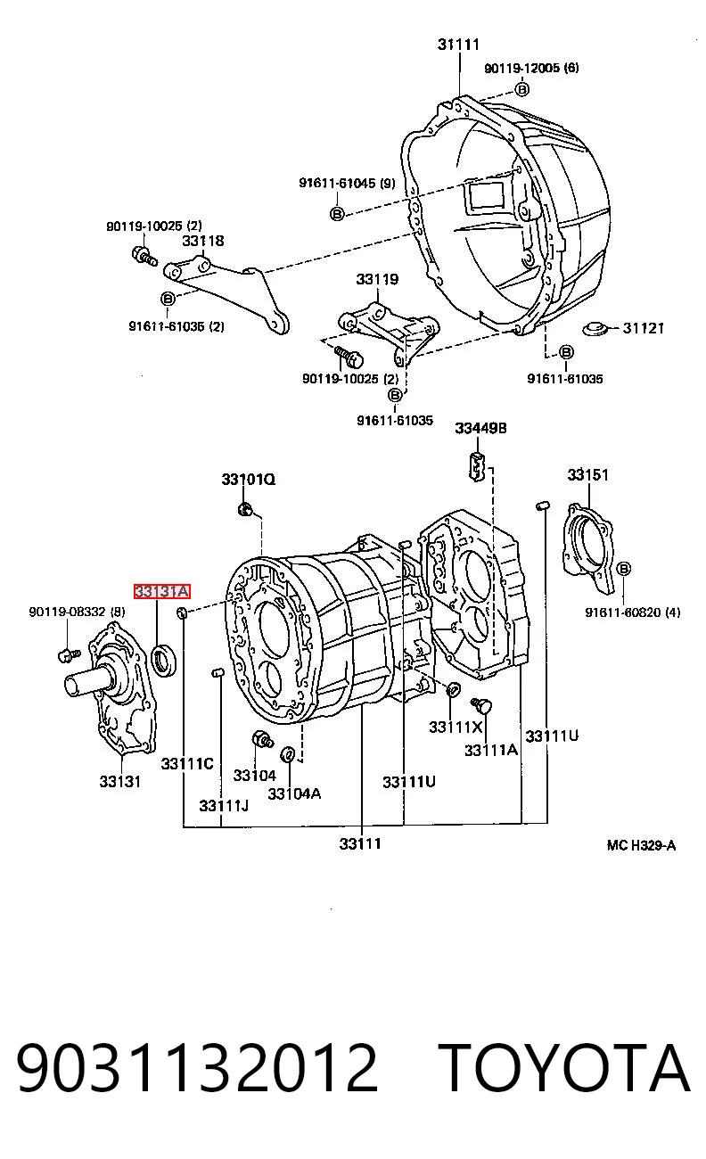 9031132012 Toyota Retén del eje primario de la transmisión