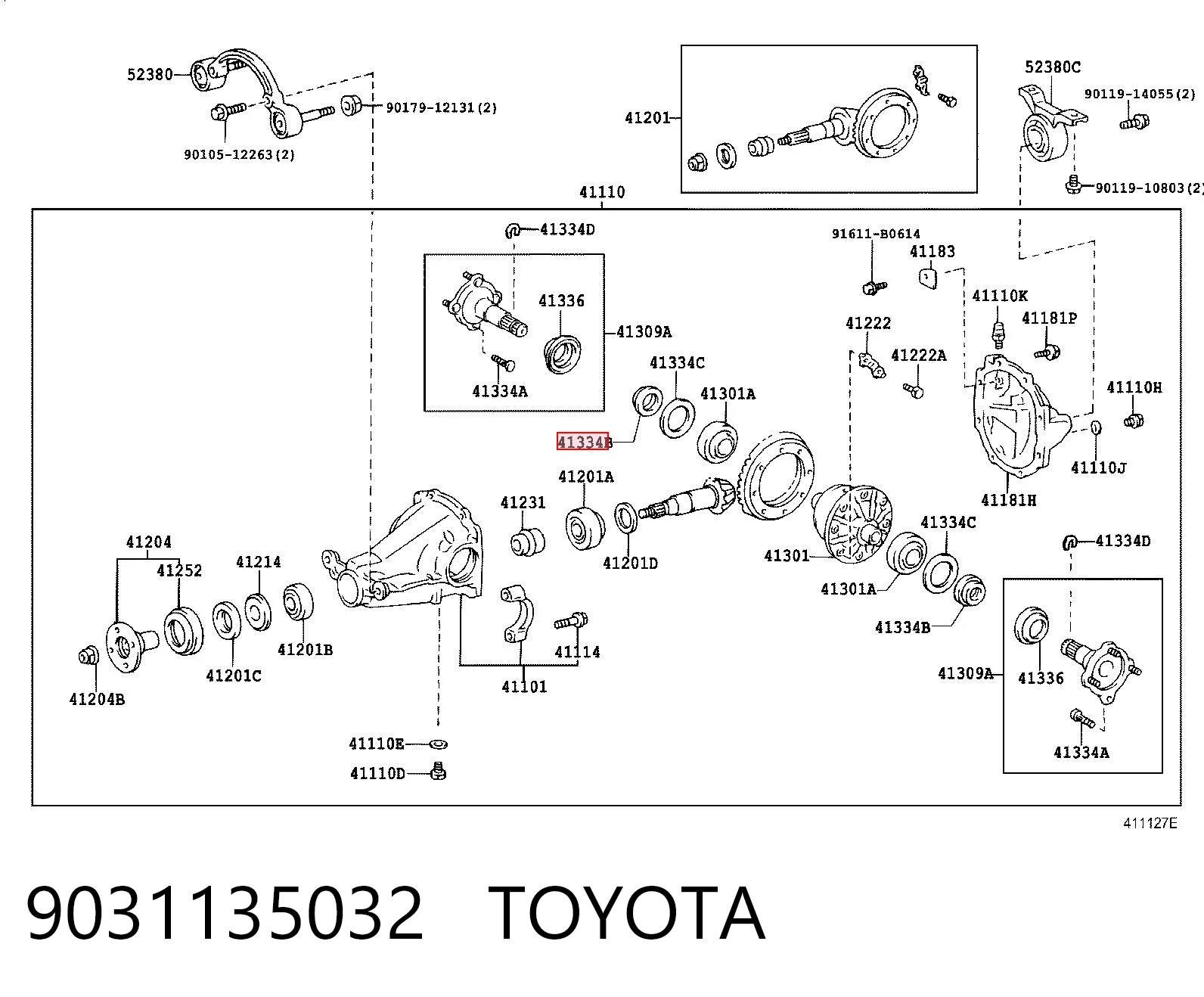 9031135032 Toyota Retén exterior del semieje trasero