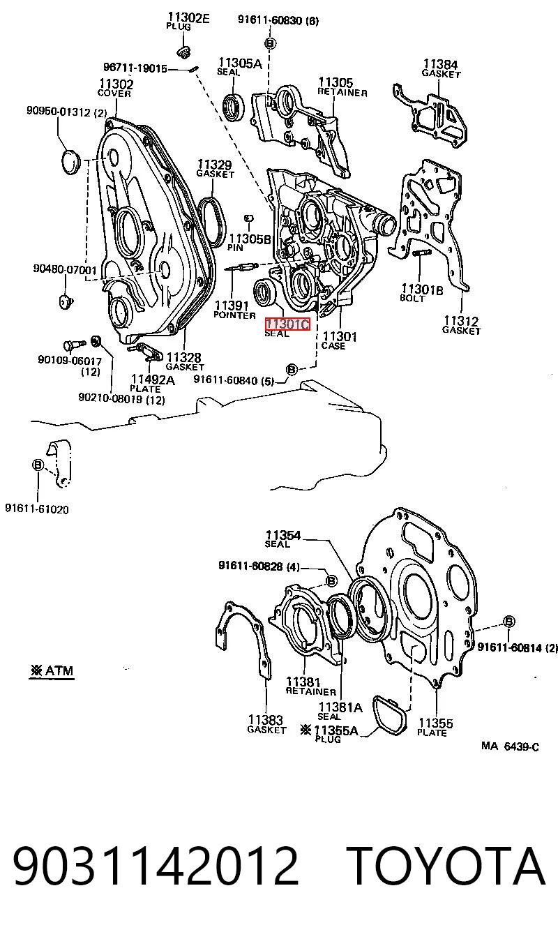 Retén del cigüeñal frontal para Toyota Corolla  