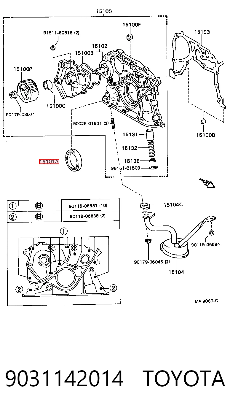 Retén de cigüeñal frontal Toyota Corolla liftback (E10) (1992 - 1997) precio, desde 7,18 EUR
