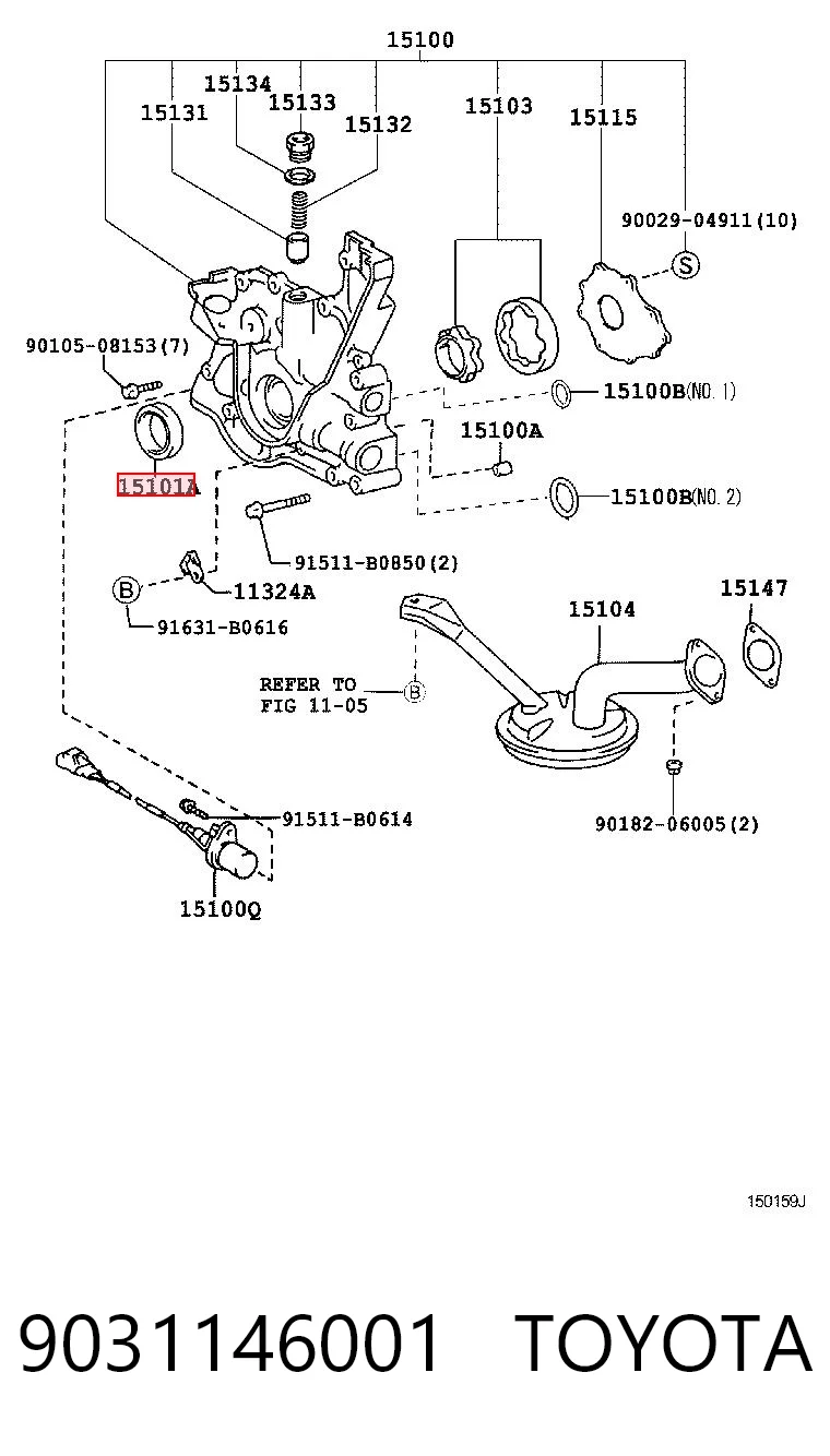 9031146001 Toyota Retén del cigüeñal frontal