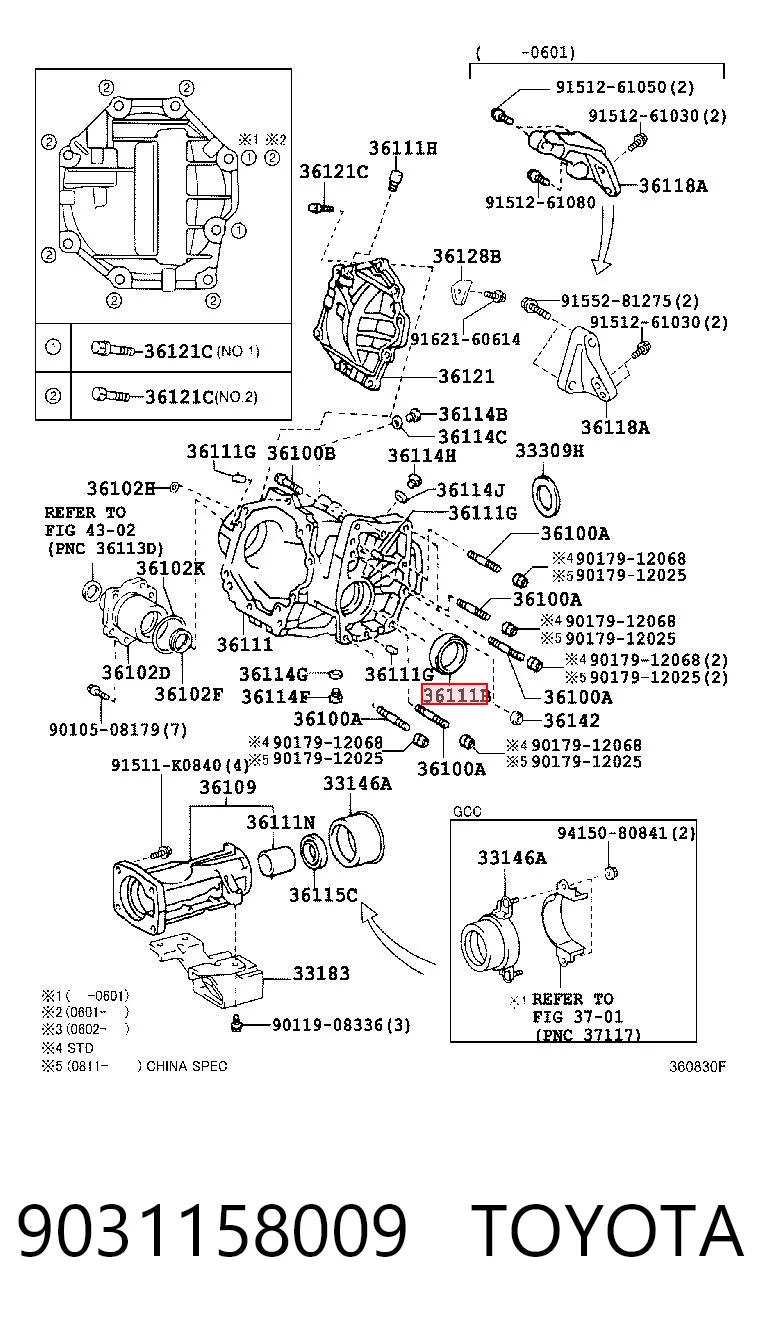 9031158009 Toyota Retén del eje primario de la caja de transferencia