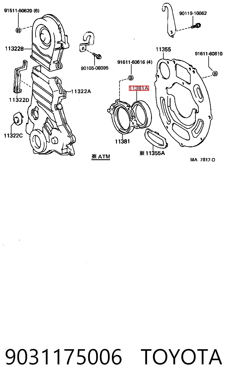 T1211 Musashi Anillo retén cigüeñal
