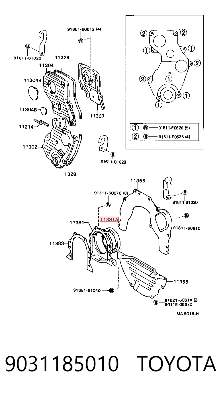 Anillo retén cigüeñal para Toyota Corolla  E12U