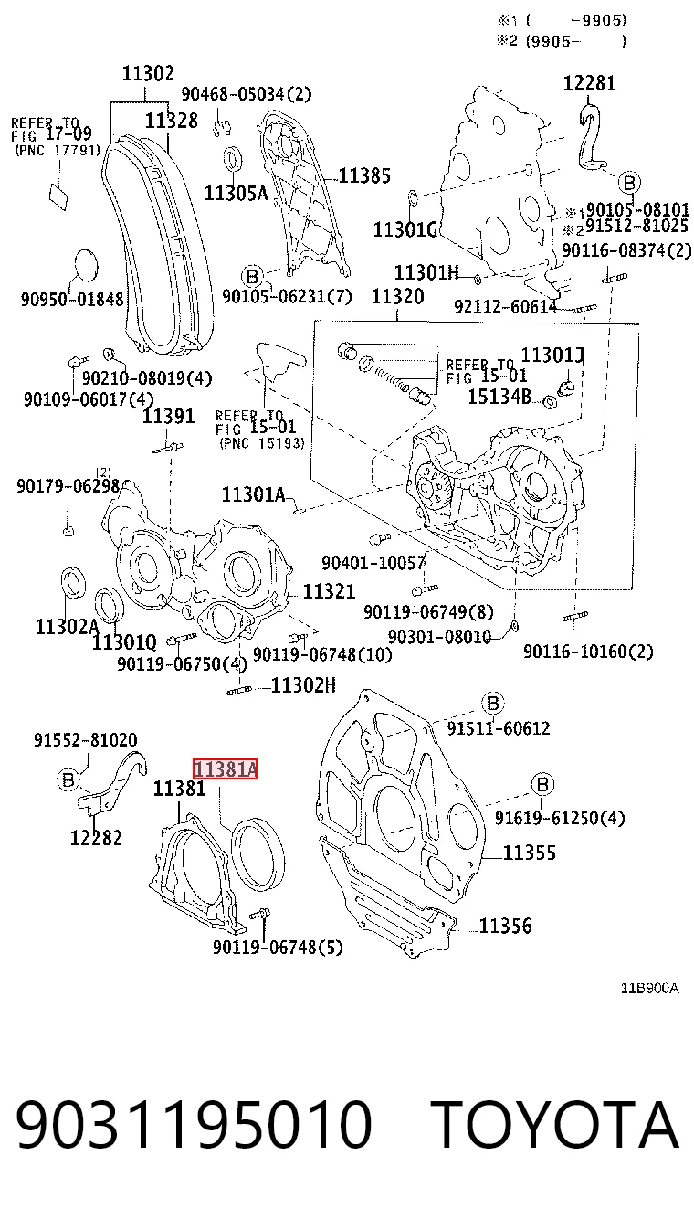 Anillo retén cigüeñal para Toyota Hilux  KUN25