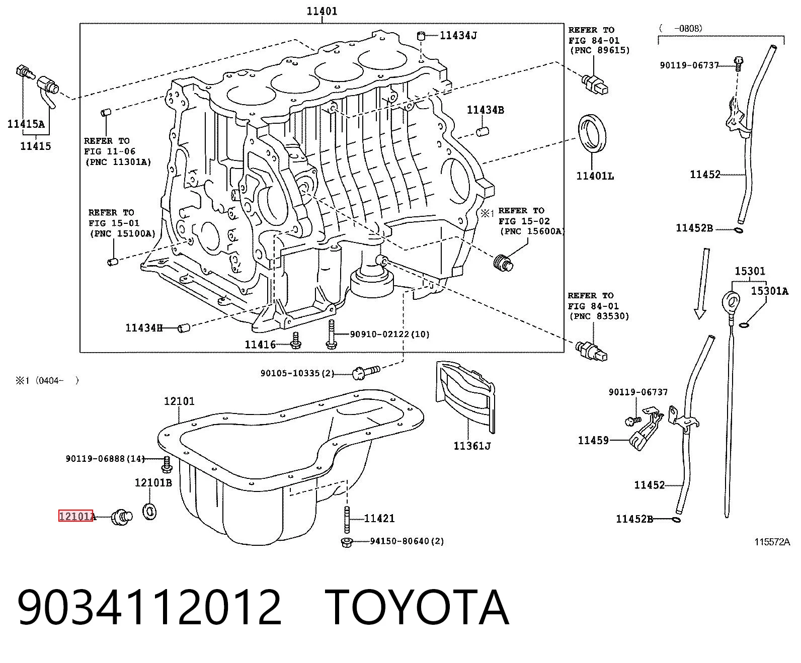 9034112012 Toyota Tapón del cárter de aceite