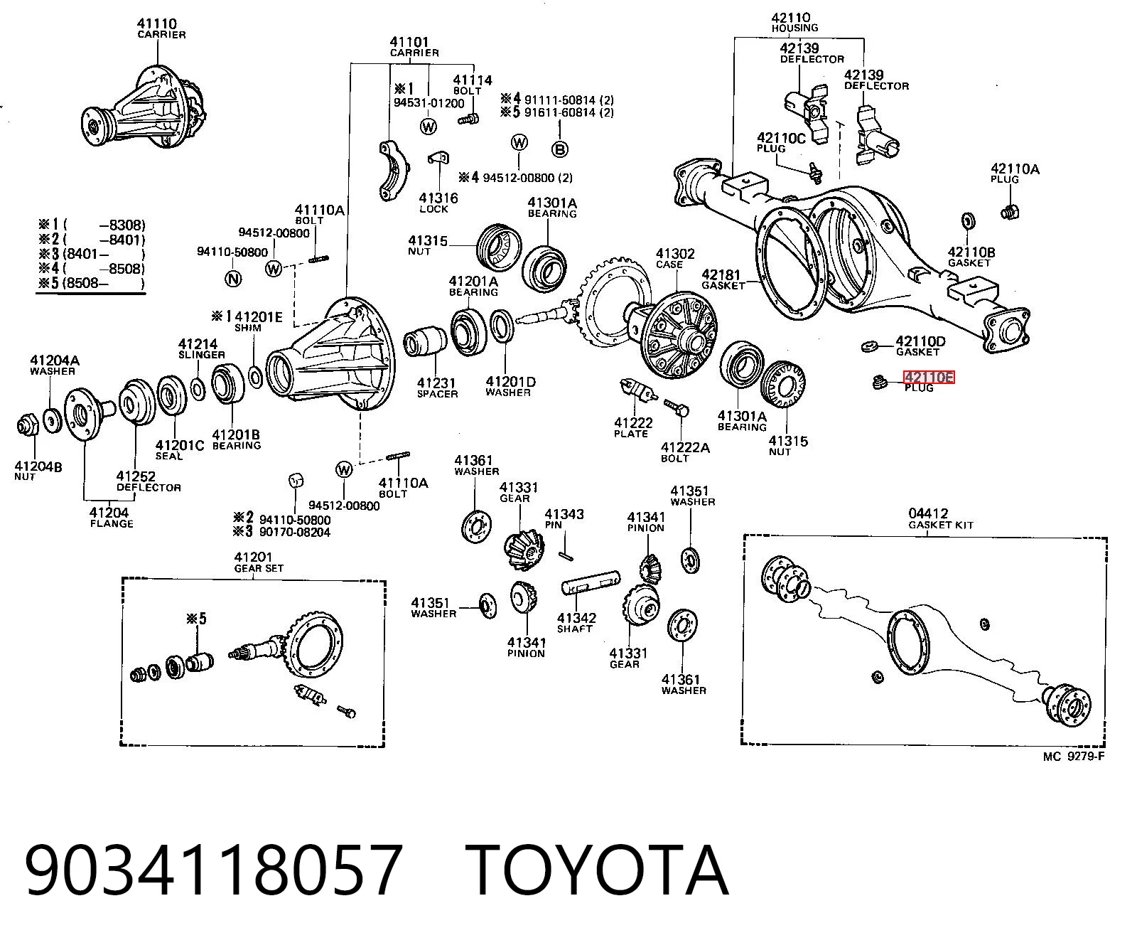 9034118057 Toyota Tapón del cárter de aceite