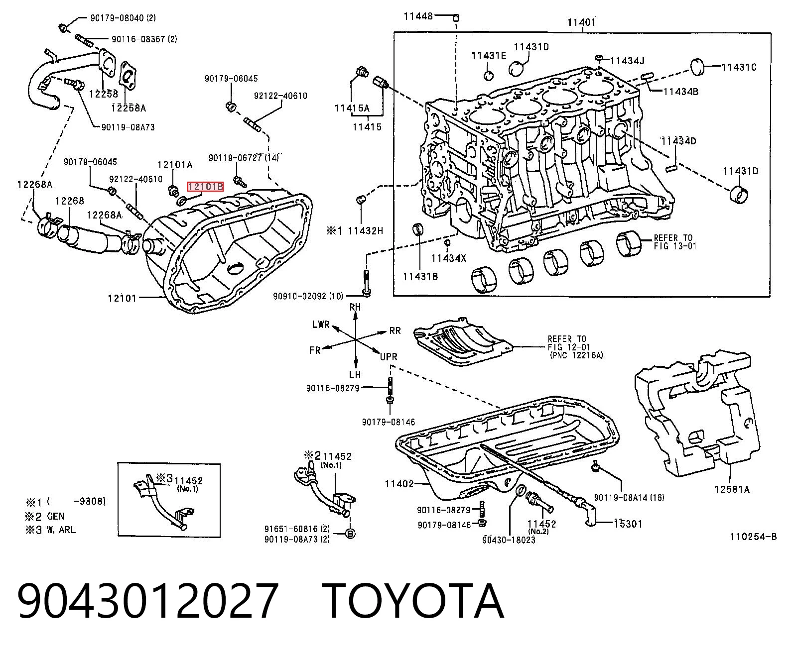 9043012027 Toyota Junta del tapón del cárter de aceite