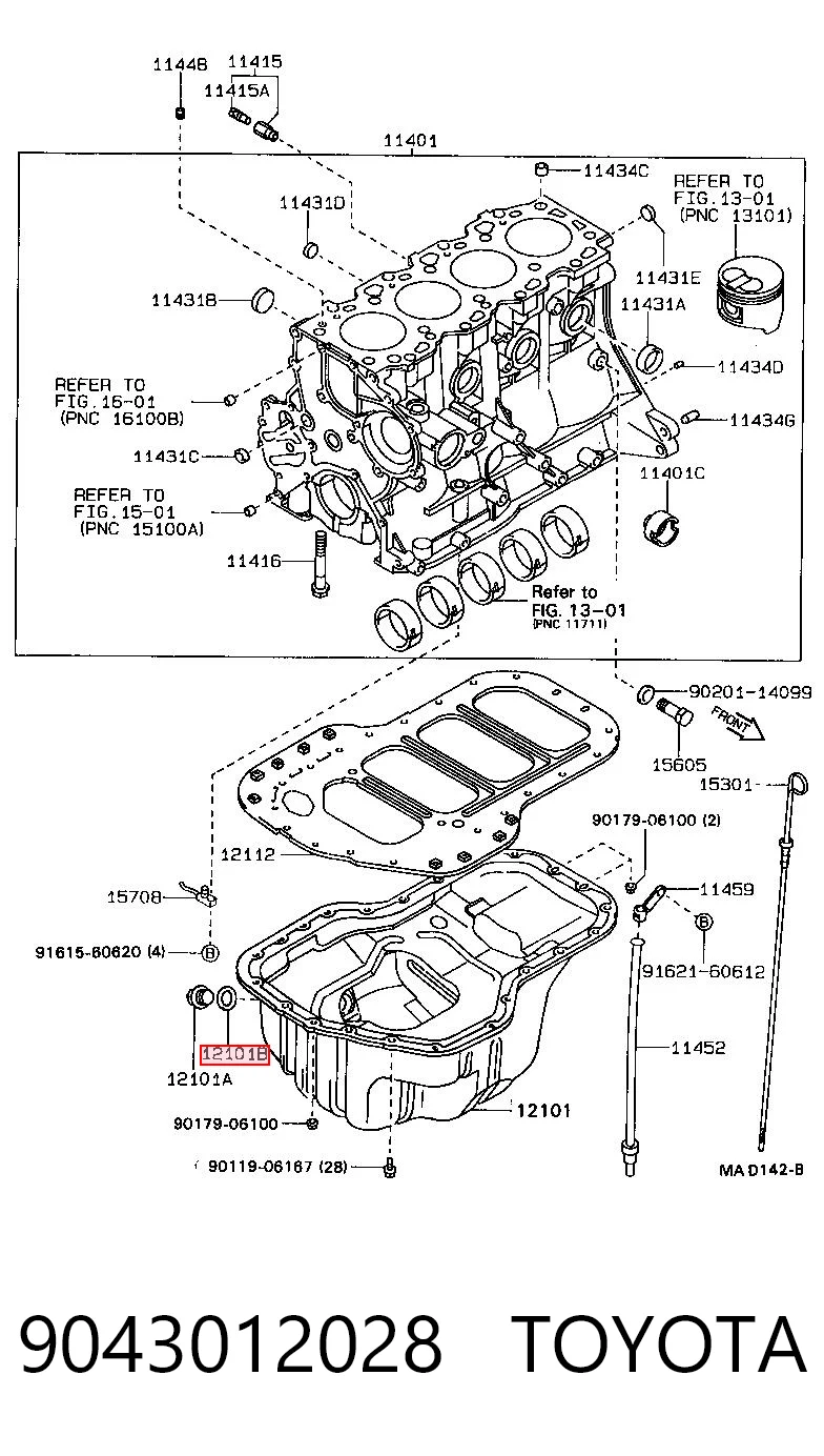 Junta del tapón del cárter de aceite para Toyota Corolla  E8