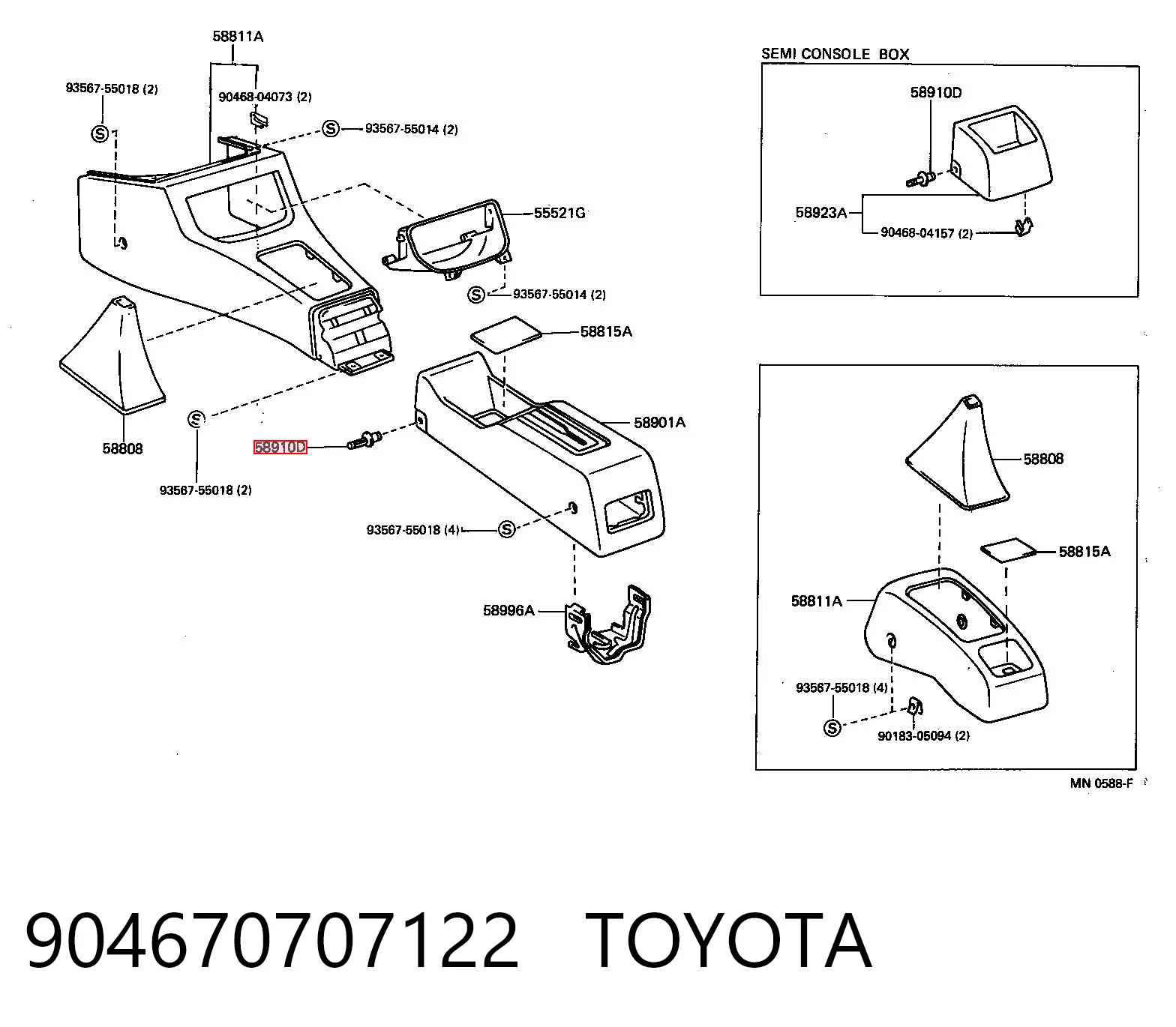 904670707122 Toyota Clips de montaje parachoques delantero