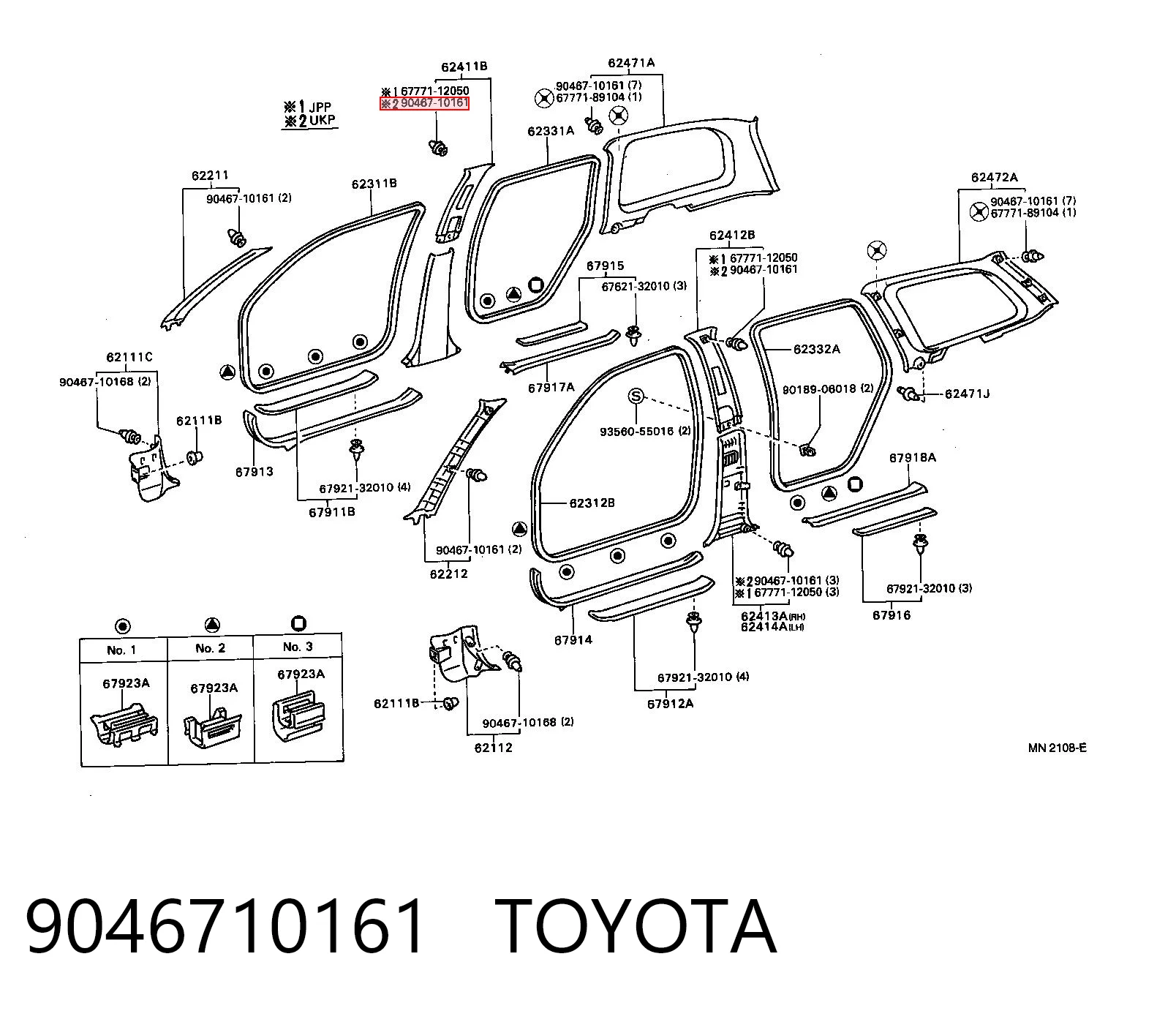 Clips fijación, revestimiento puerta Land Rover W780624SJ00