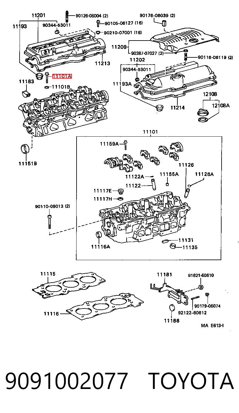 9091002077 Toyota Pernos de culata