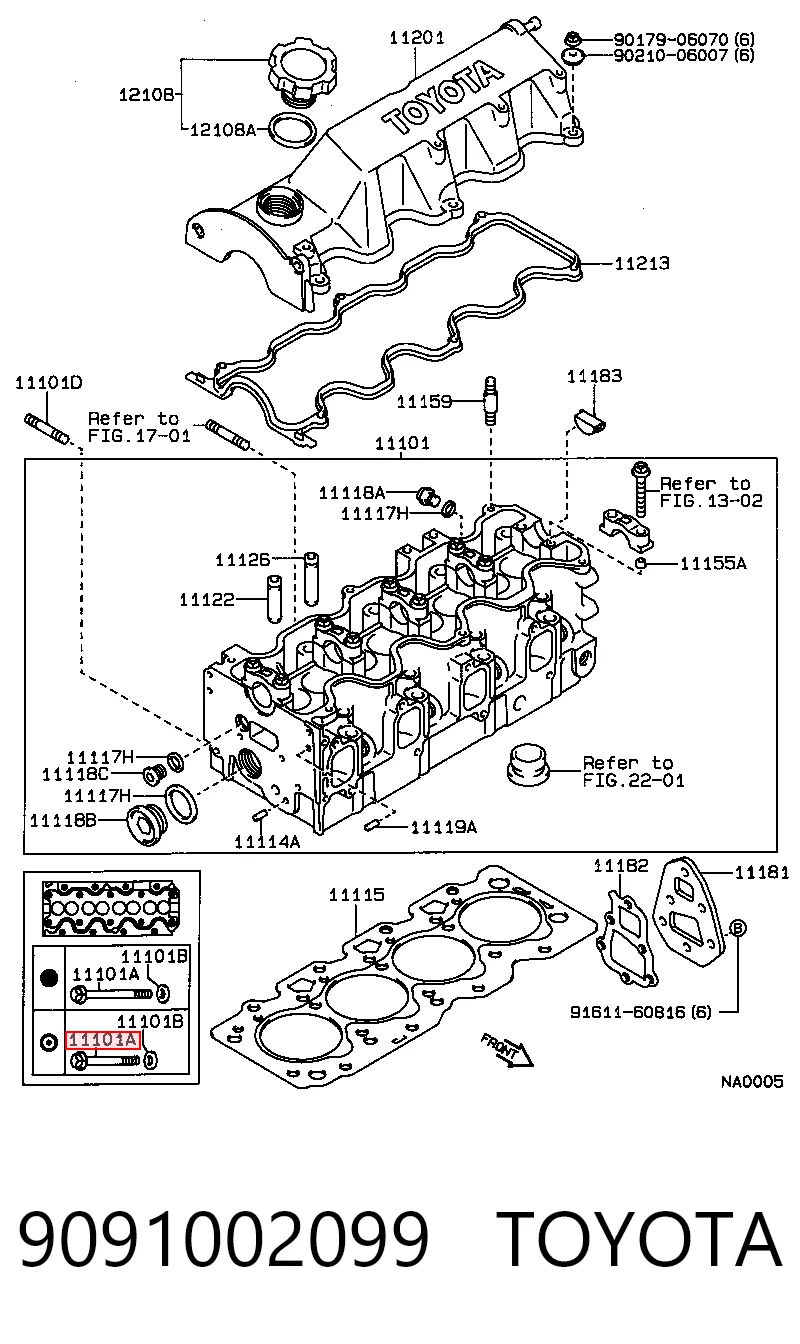 Pernos de culata para Toyota Corolla  