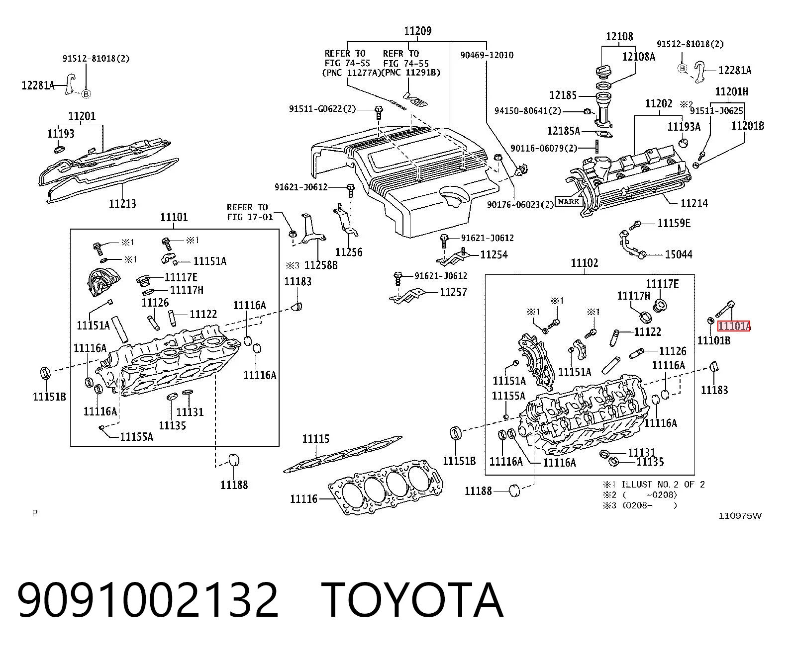 9091002132 Toyota Pernos de culata