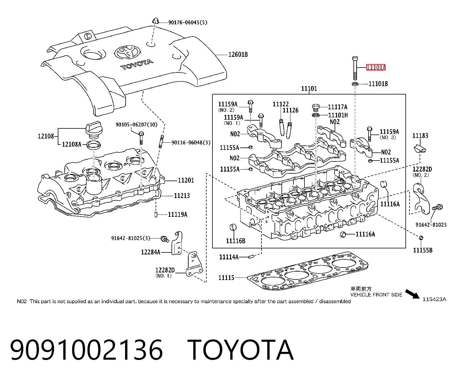 Tornillo culata para Toyota Corolla E12