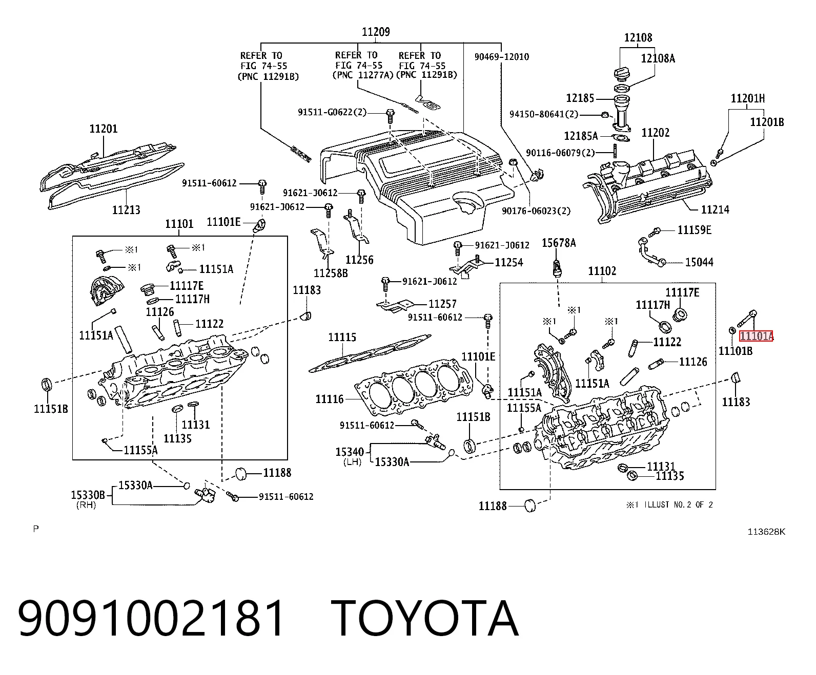 9091002181 Toyota Pernos de culata