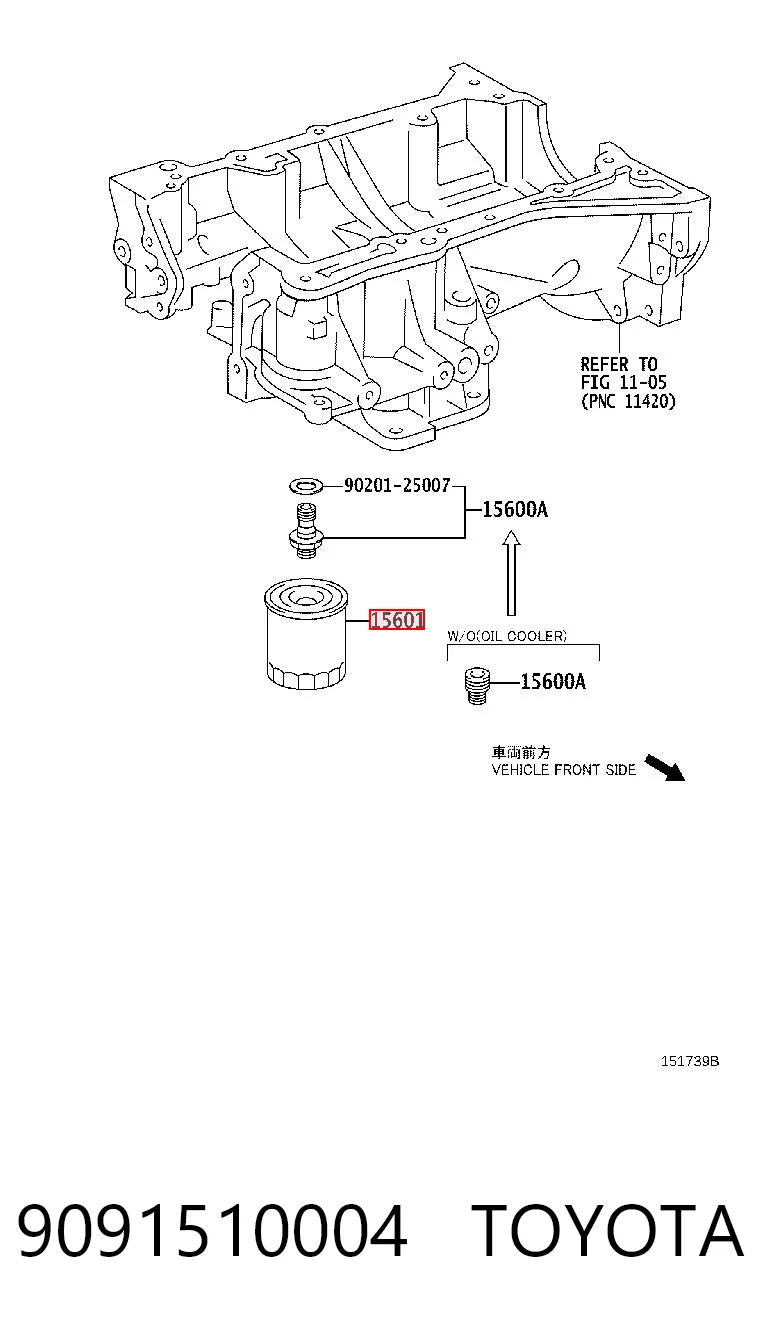 9091510004 Toyota Filtro aceite
