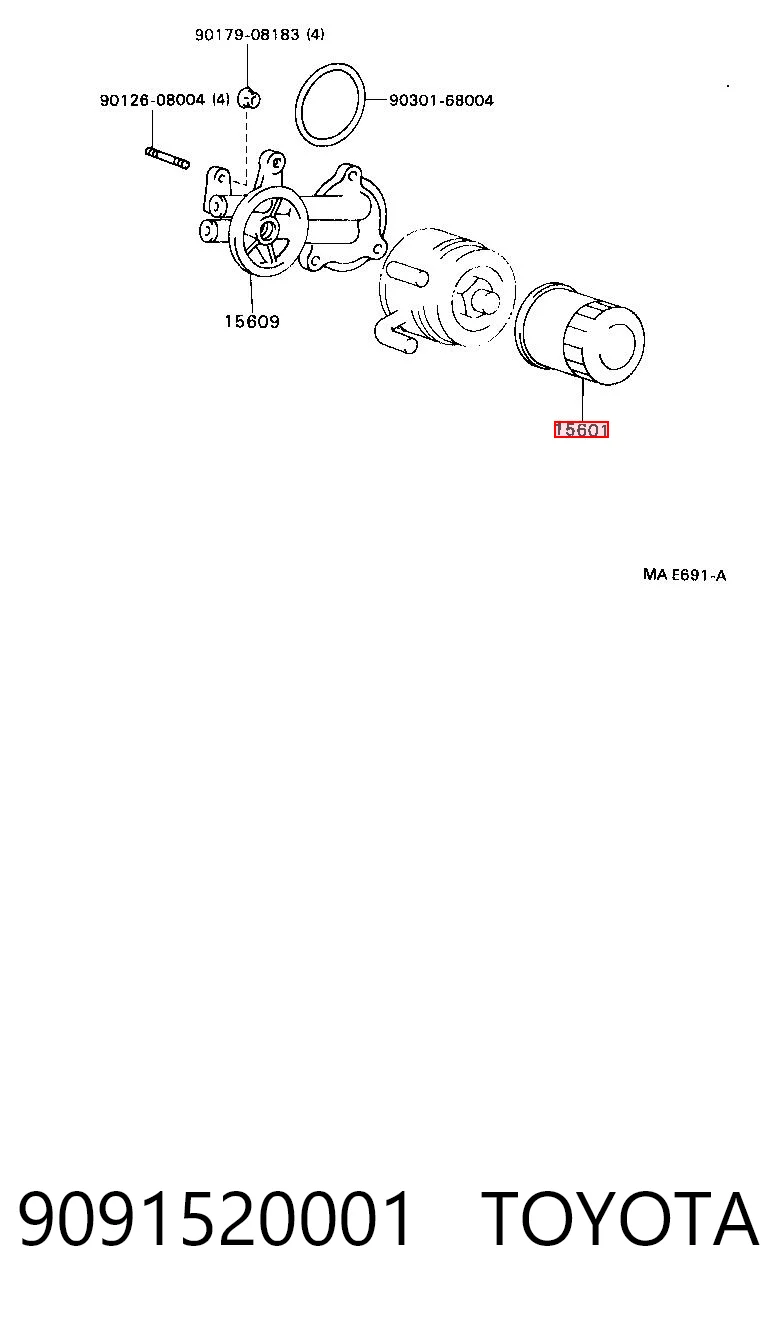 9091520001 Toyota Filtro aceite