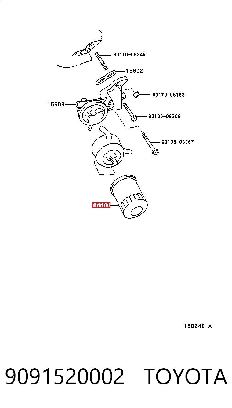 9091520002 Toyota Filtro aceite