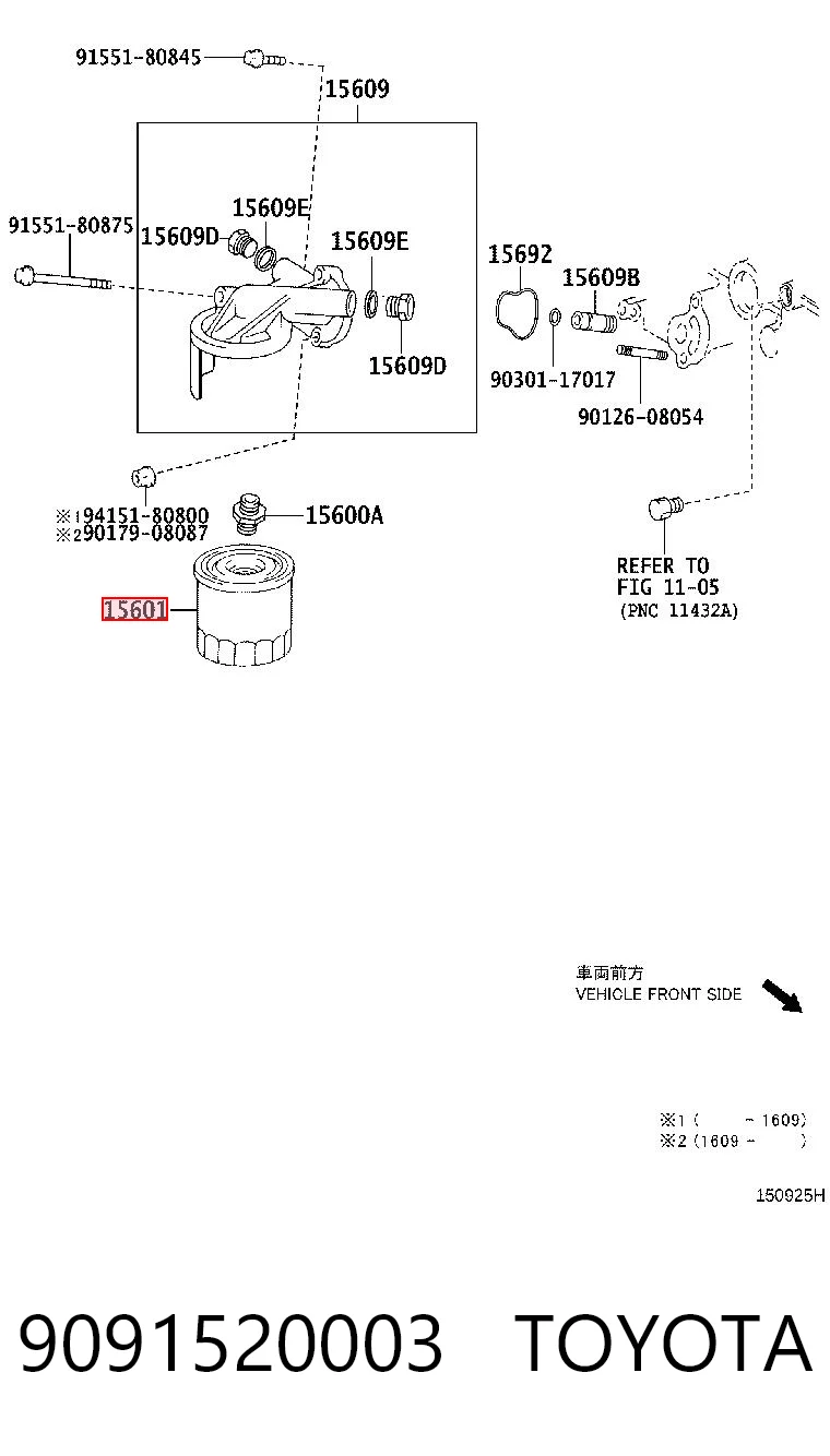 9091520003 Toyota Filtro aceite