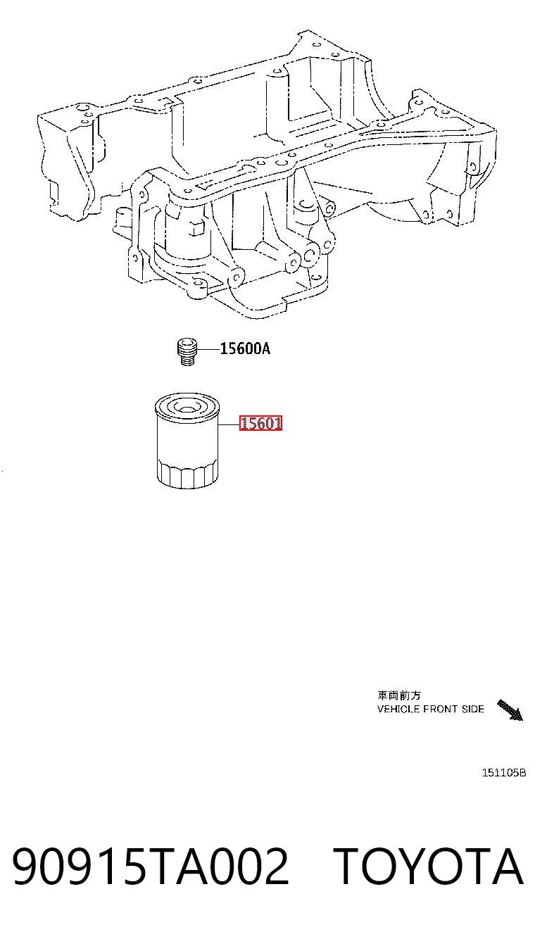 90915TA002 Toyota Filtro aceite