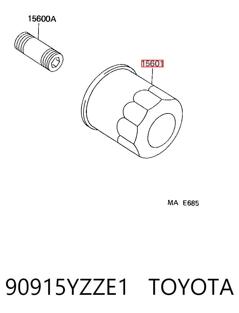 90915YZZE1 Toyota Filtro aceite