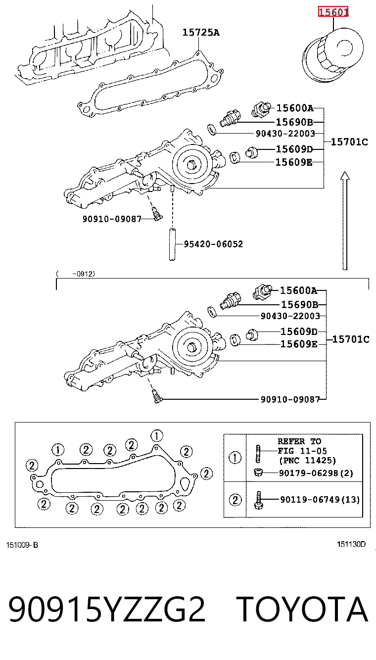 90915YZZG2 Toyota Filtro aceite