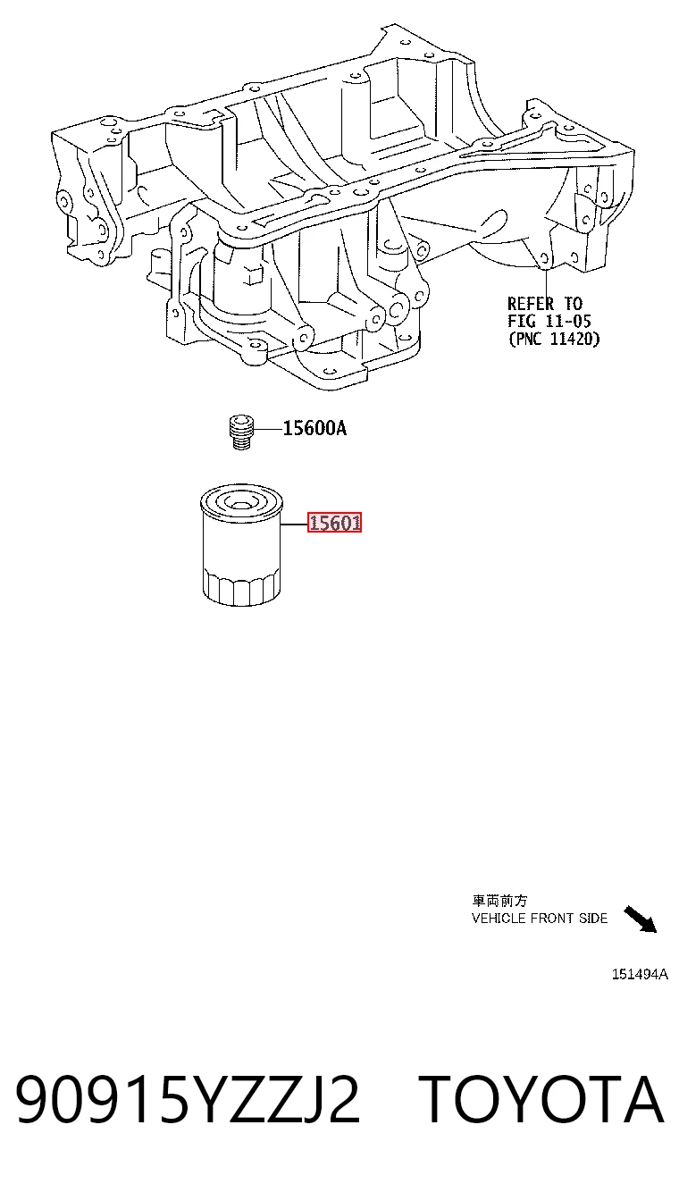 90915YZZJ2 Toyota Filtro aceite