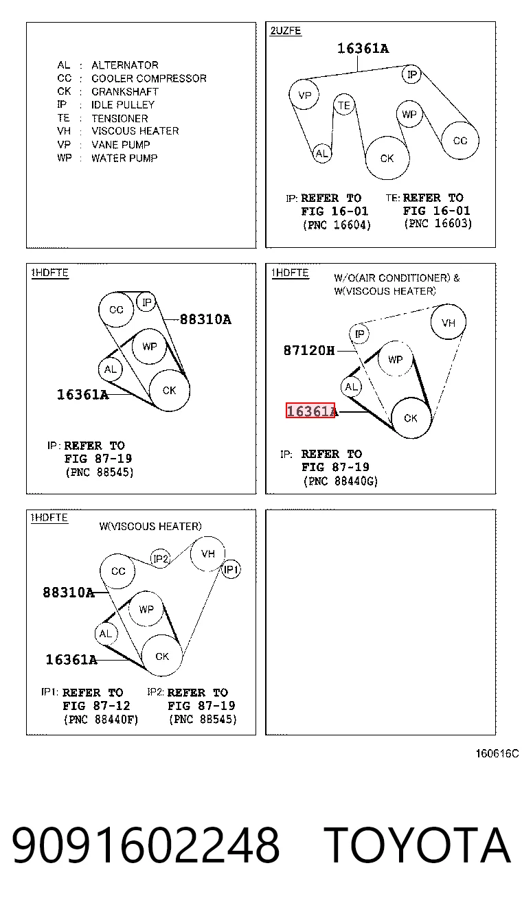 9091602248 Toyota Correa poly v